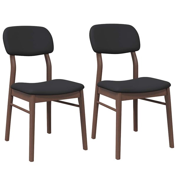 vidaXL Chaises à manger coussins 2 Pièces marron bois massif caoutchouc