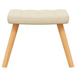 vidaXL Chaise de relaxation avec tabouret Crème Tissu