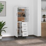 Vidaxl buffet haut blanc brillant bois d'ingénierie
