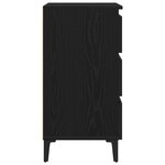 Table de chevet vidaXL avec pieds en métal Noir Chêne 40x35x69 cm