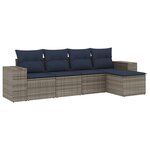 vidaXL Salon de jardin 5 Pièces avec coussins gris résine tressée