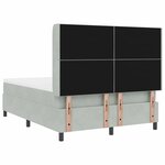 Lit Box Spring vidaXL avec Matelas Gris clair 140x190 cm Velours