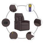 vidaXL Fauteuil inclinable de massage Marron foncé Tissu