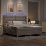 vidaXL Lit à ressorts avec bandes LED Taupe 180 x 200 cm tissu