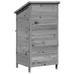 vidaXL Abri de jardin Gris 59 x 56 x 113 5 cm Bois de Sapin Massif
