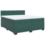 vidaXL Sommier à lattes de lit et matelas Vert foncé 200x200cm Velours