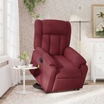 vidaXL Fauteuil inclinable de massage électrique Rouge bordeaux Tissu