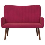 vidaXL Sofa 2 places Bordeaux 115 x 61 x 87 cm Velours