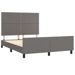 vidaXL Cadre de lit avec tête de lit Gris 140x190 cm Similicuir