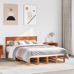 vidaXL Cadre de lit sans matelas cire marron 120x190cm bois pin massif