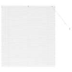 vidaXL Store de Fenêtre avec des rideaux Blanc Aluminium