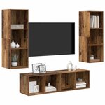 vidaXL Ensemble meuble TV 3 Pièces Bois Ancien Bois d'ingénierie