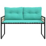 vidaXL Banc à couches en bois avec coussin Turquoise 114 x 55 x 77 cm