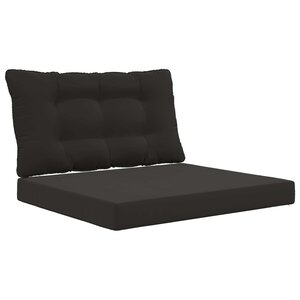 vidaXL Coussin de canapé d'extérieur 2 Pièces Noir Polyester