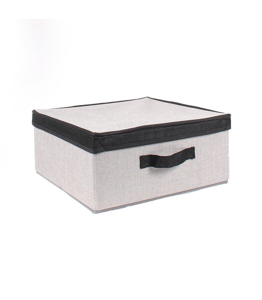 Boîte tissu papyrus gris avec couvercle