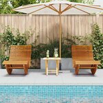 vidaXL Transat 2 pc Bois d'Acacia Massif Marron