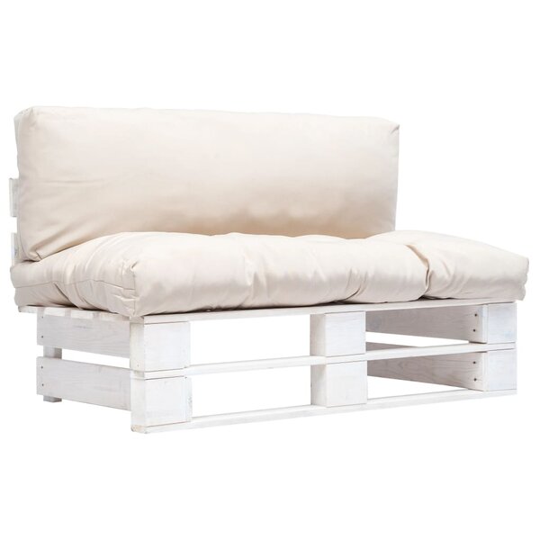 vidaXL Canapé de jardin palette avec coussins sable Pinède
