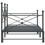 vidaXL Lit de jour avec gigogne sans matelas noir 107x203 cm acier