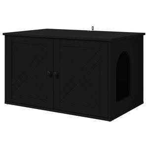 vidaXL Maison pour chat Noir 85 x 55 x 50 5 cm Bois d'ingénierie