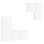 vidaXL Unités murales TV 4 Pièces blanc bois d'ingénierie