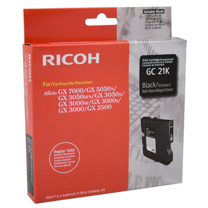 Cartouche jet d'encre gel gc-21k capacité 1500 pages noir ricoh