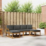 vidaXL Ensemble de canapés d'extérieur 6 Pièces Naturel et Anthracite