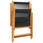 vidaXL Chaises inclinables de jardin lot de 6 noir bois massif acacia