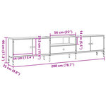 vidaXL Meuble TV avec tiroir vieux bois 200x25x44 cm bois d'ingénierie