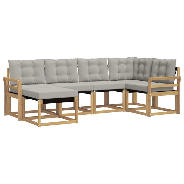 vidaXL Ensemble de canapés d'extérieur 6 Pièces Blanc et gris clair