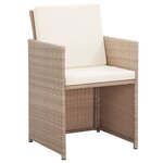 vidaXL Salon de jardin avec coussins 15 Pièces Résine tressée Beige
