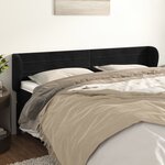vidaXL Tête de lit avec oreilles Noir 163x23x78/88 cm Velours