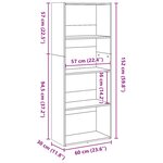 vidaXL Bibliothèque sonoma gris 60x30x152 cm bois d'ingénierie