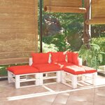 vidaXL Salon palette de jardin 4 Pièces avec coussins bois de pin