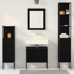 vidaXL Ensemble de mobilier de salle de bain avec étagère 4 Pièces Noir