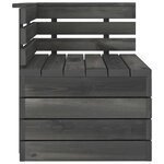 vidaXL Salon palette de jardin 9 Pièces Bois de pin massif Gris foncé