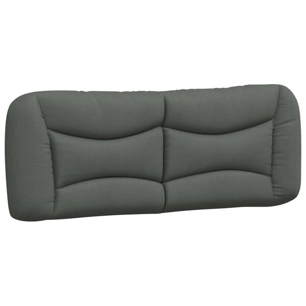 vidaXL Coussin de tête de lit Hvar gris foncé 140 cm tissu