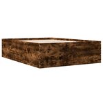 vidaXL Cadre de lit chêne fumé 135x190 cm bois d'ingénierie