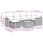 vidaXL Salon de jardin 7 Pièces avec coussins noir résine tressée