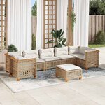 vidaXL Salon de jardin avec coussins 8 Pièces beige résine tressée