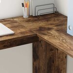 vidaXL Bureau d'angle avec rangement Chêne fumé 140 x 113.5 x 75 cm