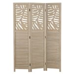 Paravent 3 pans bois beige pliable