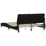 vidaXL Cadre de lit avec LED sans matelas noir 160x200 cm tissu