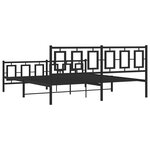 vidaXL Cadre de lit métal avec tête de lit/pied de lit noir 183x213 cm
