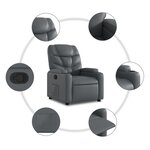 vidaXL Fauteuil inclinable en similicuir gris