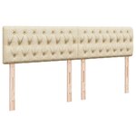 vidaXL Sommier à lattes de lit avec matelas Crème 180x200 cm Tissu