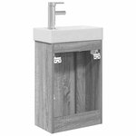 vidaXL Meuble de salle de bain avec robinet Sonoma gris
