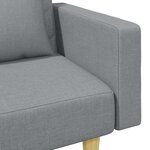 vidaXL Canapé-lit à 2 places avec oreillers et repose-pied gris clair