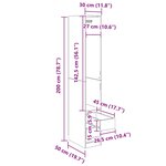 vidaXL Armoire Chêne noir 50 x 30 x 200 cm Bois d'ingénierie