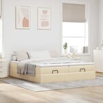 VidaXL Cadre de lit ottoman avec matelas crème 160x200 cm tissu