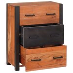 vidaXL Buffet 3 Pièces Marron 110 x 30 x 75 cm Bois d'Acacia Massif